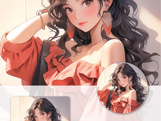 02 | 时尚女生头像(个人主页-ZNjc3MzY1NzI=) - 艺术插画 - 站酷设计师阿喵F原创素材 - 站酷ZCOOL