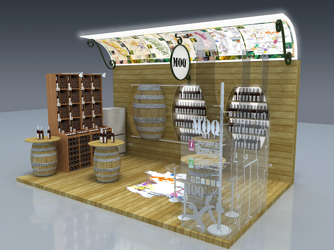 红酒展示展厅效果图设计 3D效果图设计|三维|展览|艺汇设计 - 原创作品 - 站酷 (ZCOOL)