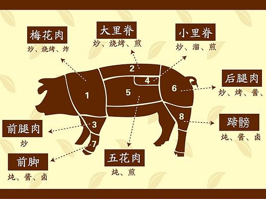 生鲜店 肉类分割图