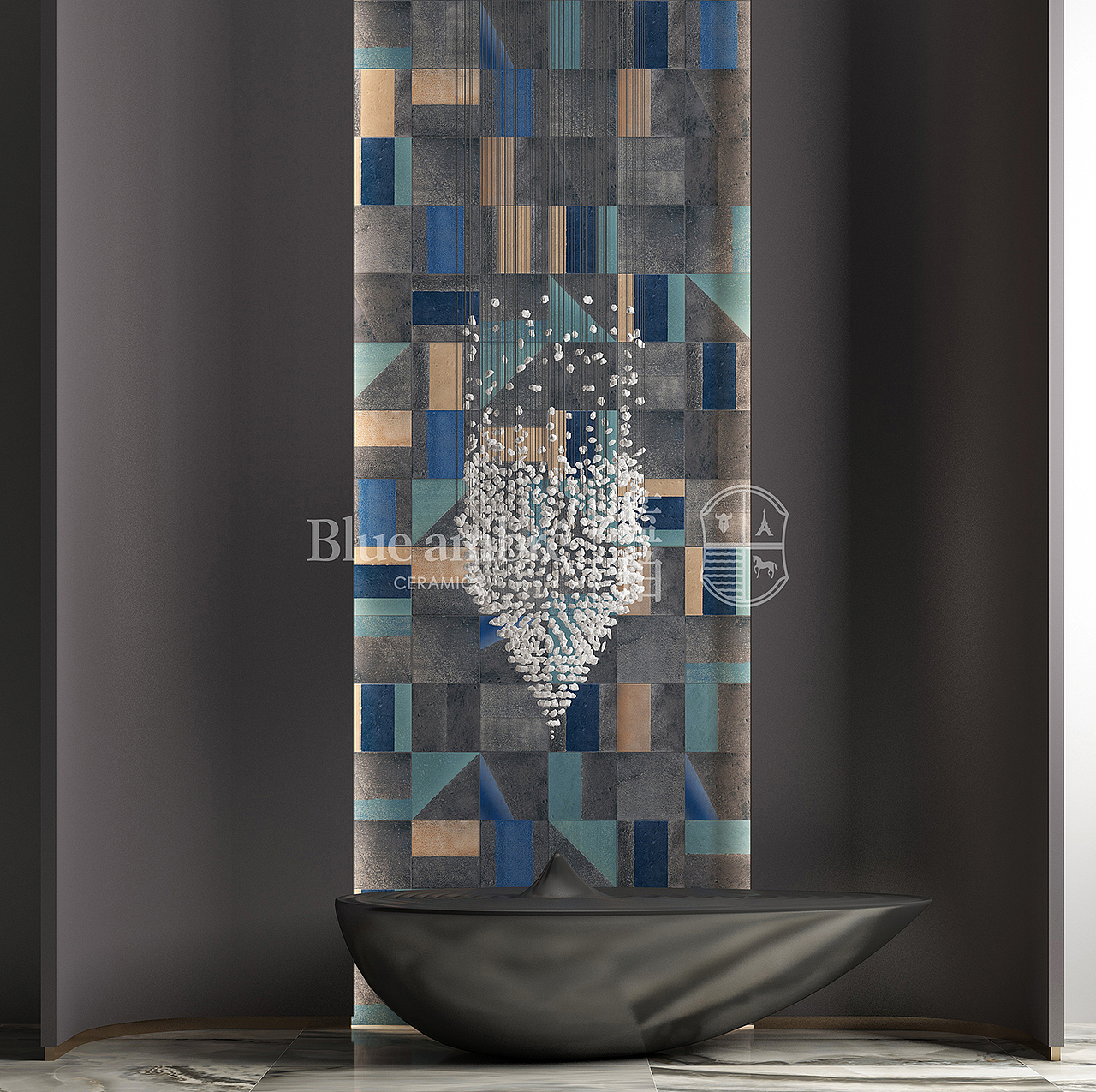 蓝珀瓷砖阳台、概念空间搭配方案（图ZMTYxMDEzMzU2） - 家装设计 - 站酷设计师言兮之原创素材 - 站酷ZCOOL