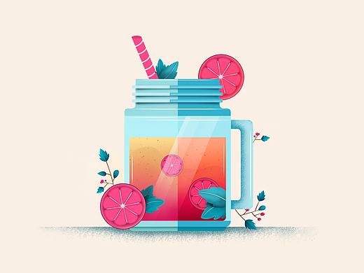 喜欢这个配色 临摹了一张~