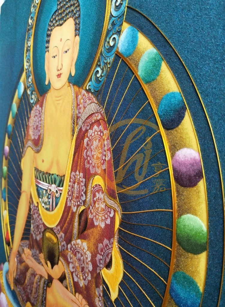 景泰蓝彩岩画《释迦牟尼佛》