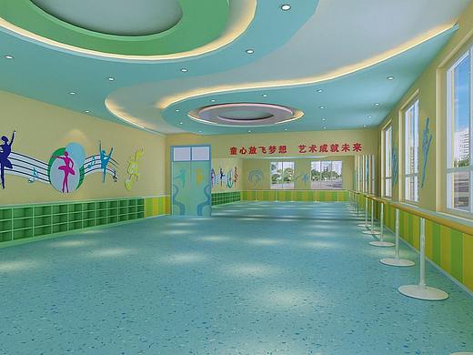 郑州学校功能室装修-舞蹈教室设计墙面打造
