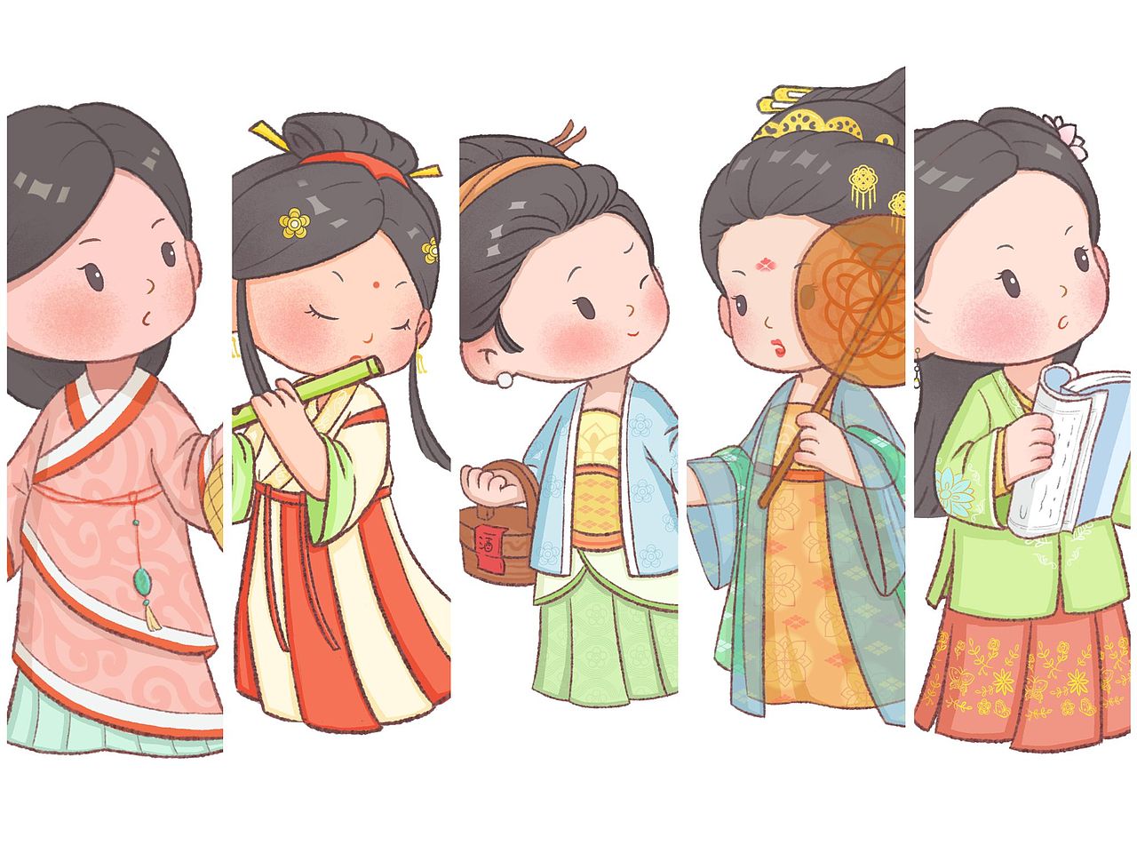 插画创作练习 / 汉服少女（图ZMzI1Nzg5MTg0） - 创作习作 - 站酷设计师囧四口原创素材 - 站酷ZCOOL