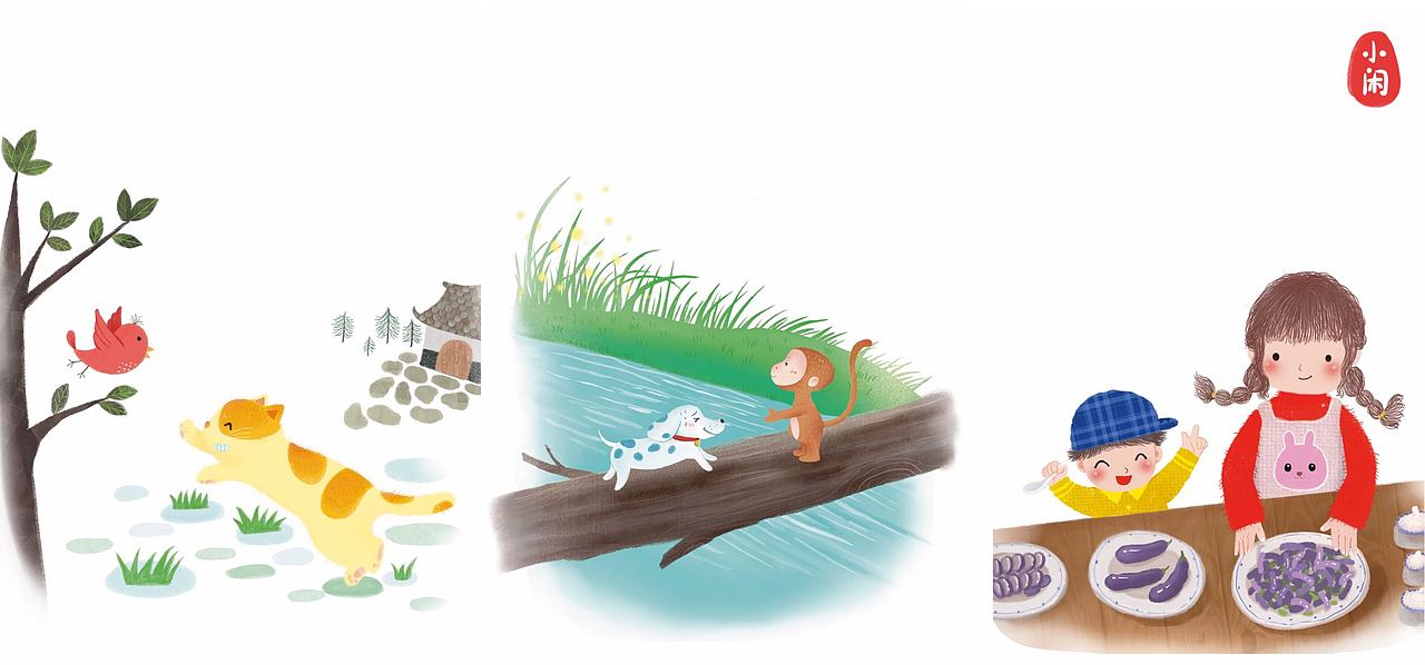 兒童插畫邊角頁（圖ZMjk4MTIwNzQ4） - 兒童插畫 - 站酷設計師小閑插畫原創(chuàng)素材 - 站酷ZCOOL