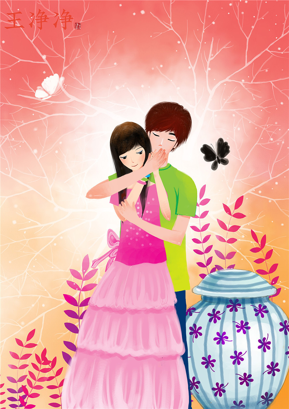 56幅七夕节-情人节唯美插画作品（图ZMjIxODc5MDI4） - 商业插画 - 站酷设计师画儿晴天原创素材 - 站酷ZCOOL