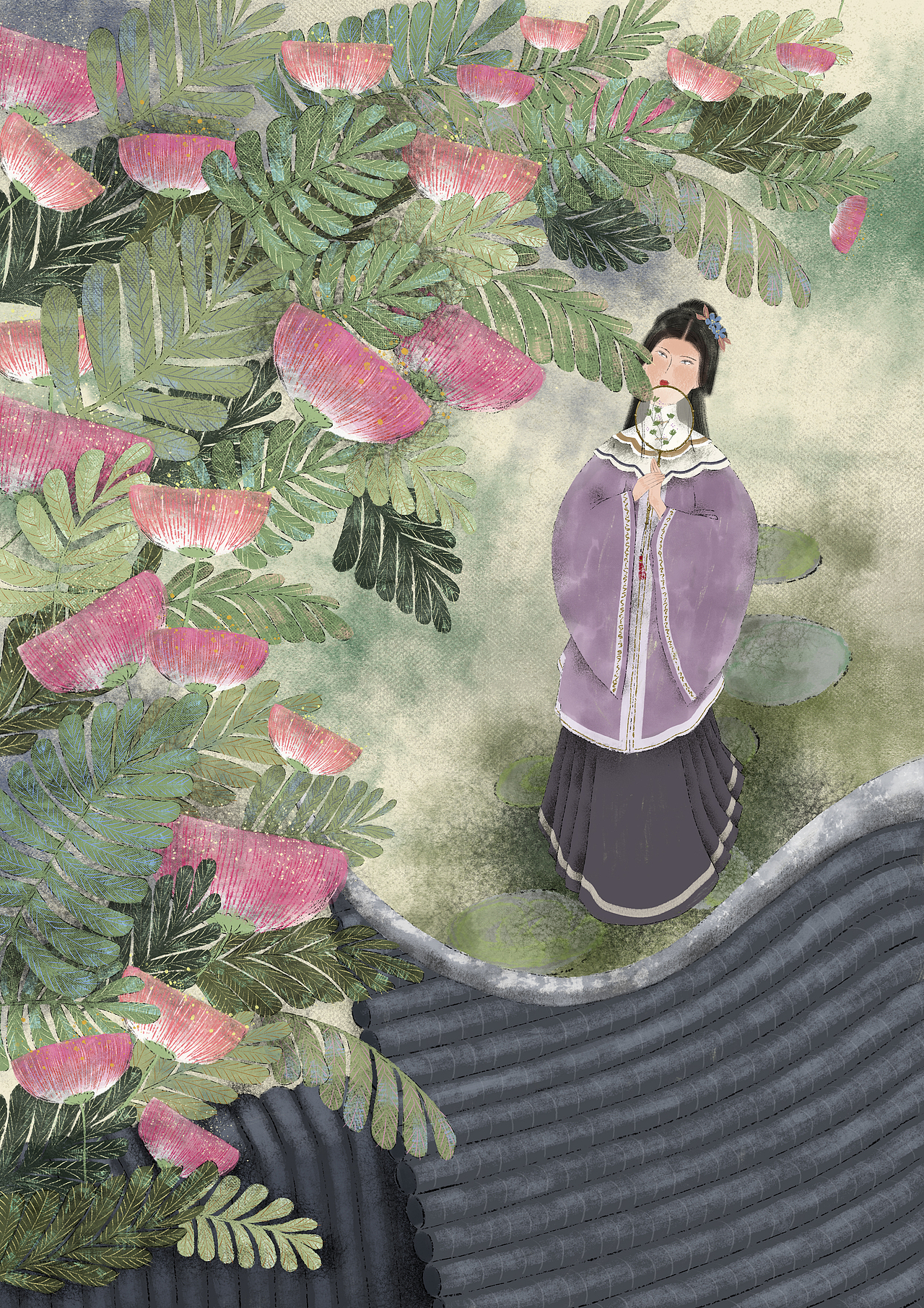 原创插画 新国风 中式闲暇时光