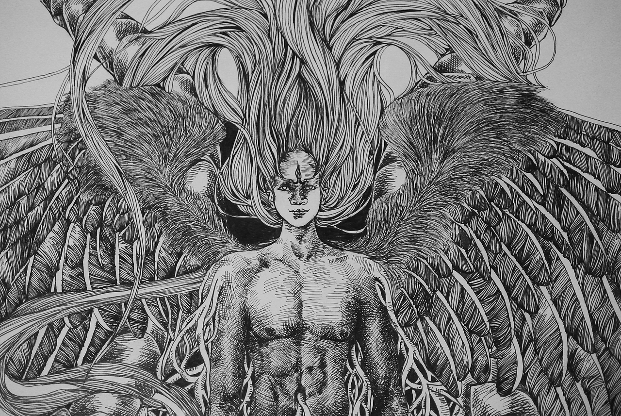 黑白绘- 双子座的臆想（图ZNDA4NzkyNjg=） - 商业插画 - 站酷设计师鸦鸦永远原创素材 - 站酷ZCOOL