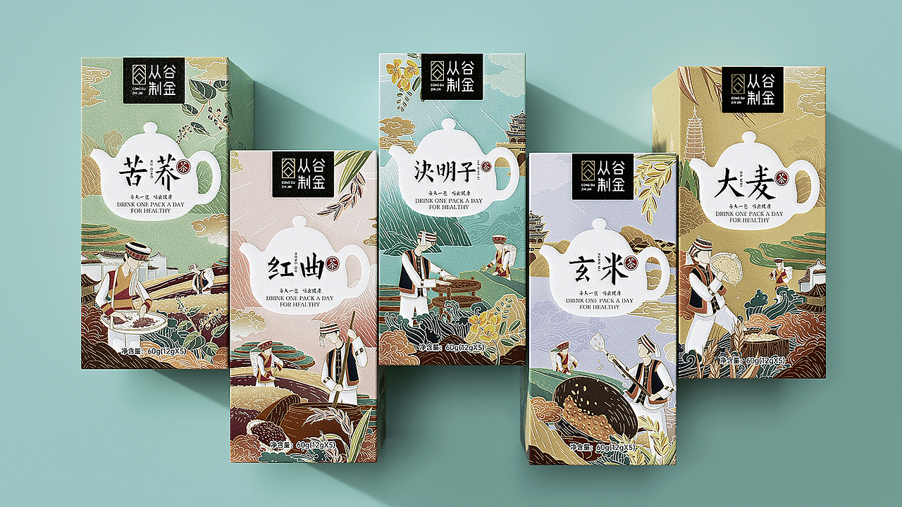 从谷制金产品形象设计(图ZMjAxOTIyMTIw) - 包装 - 站酷设计师AOCHDA奥创原创素材 - 站酷ZCOOL