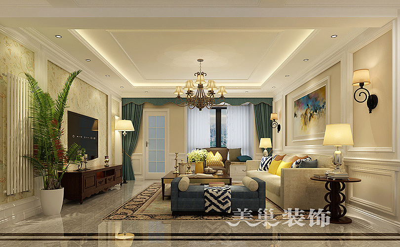 海龙香槟大道华城190平四室两厅装修效果图——客厅