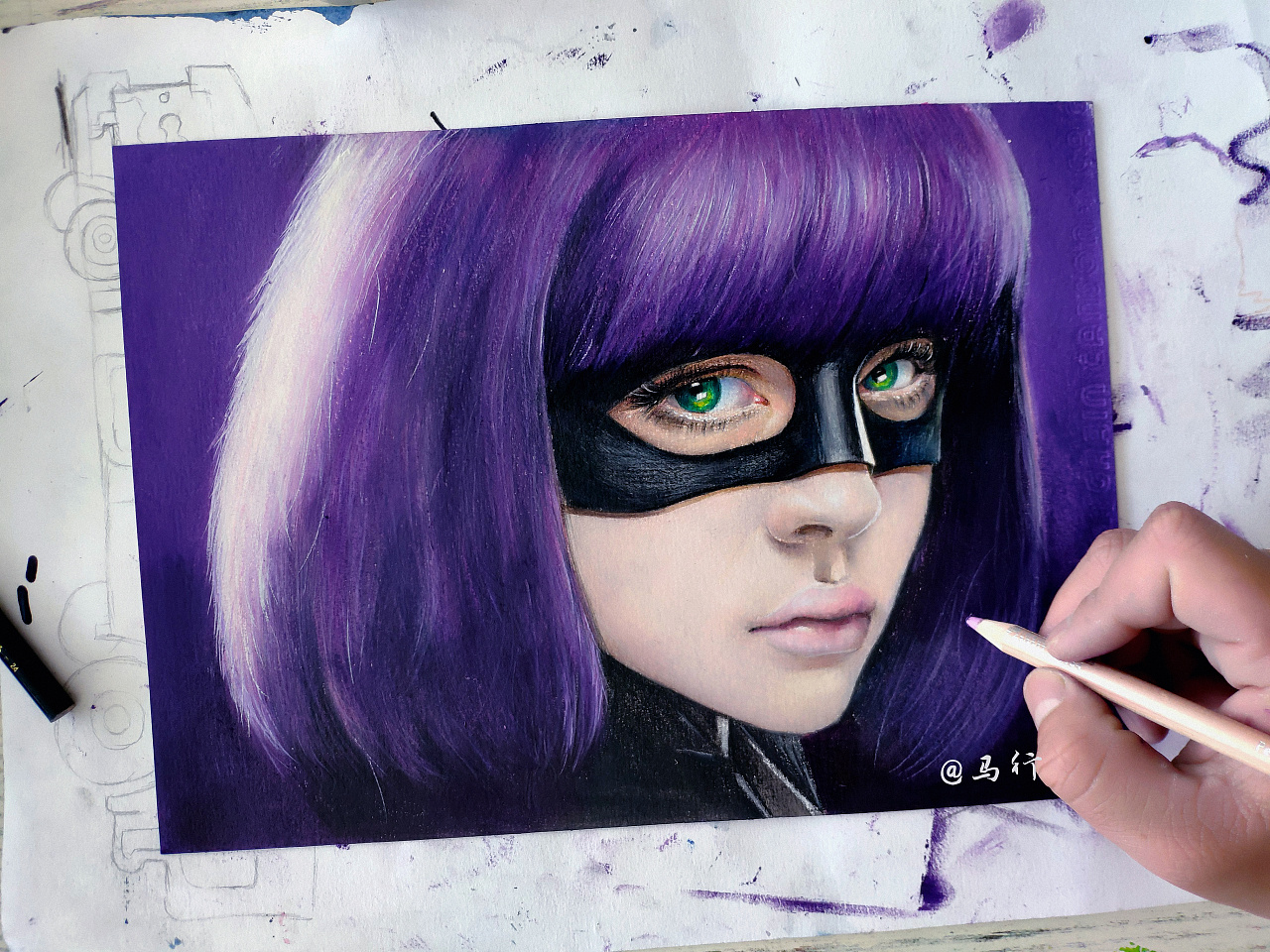 彩铅作品超杀女