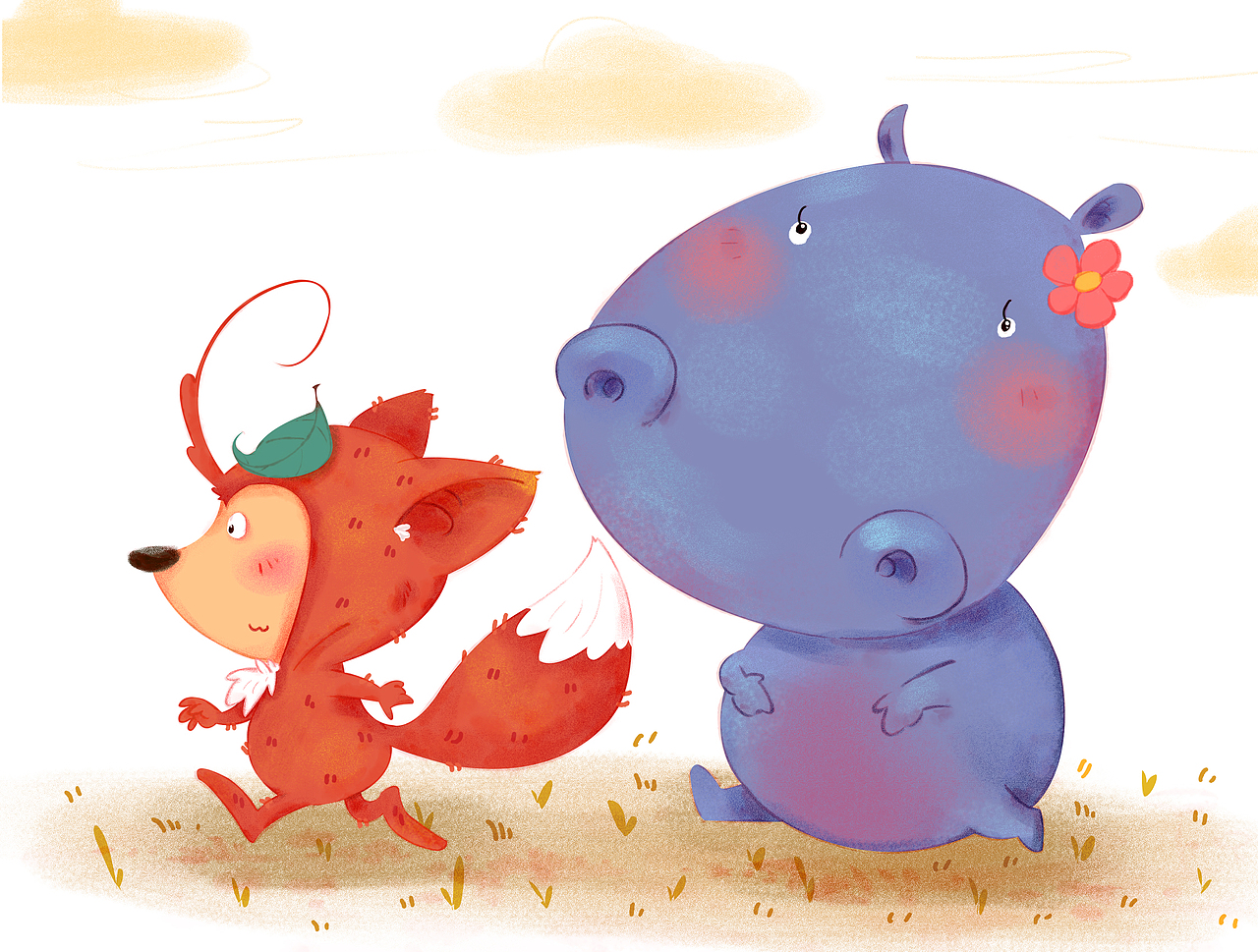 绘本风~儿插绘本~小狐狸贝贝蛋