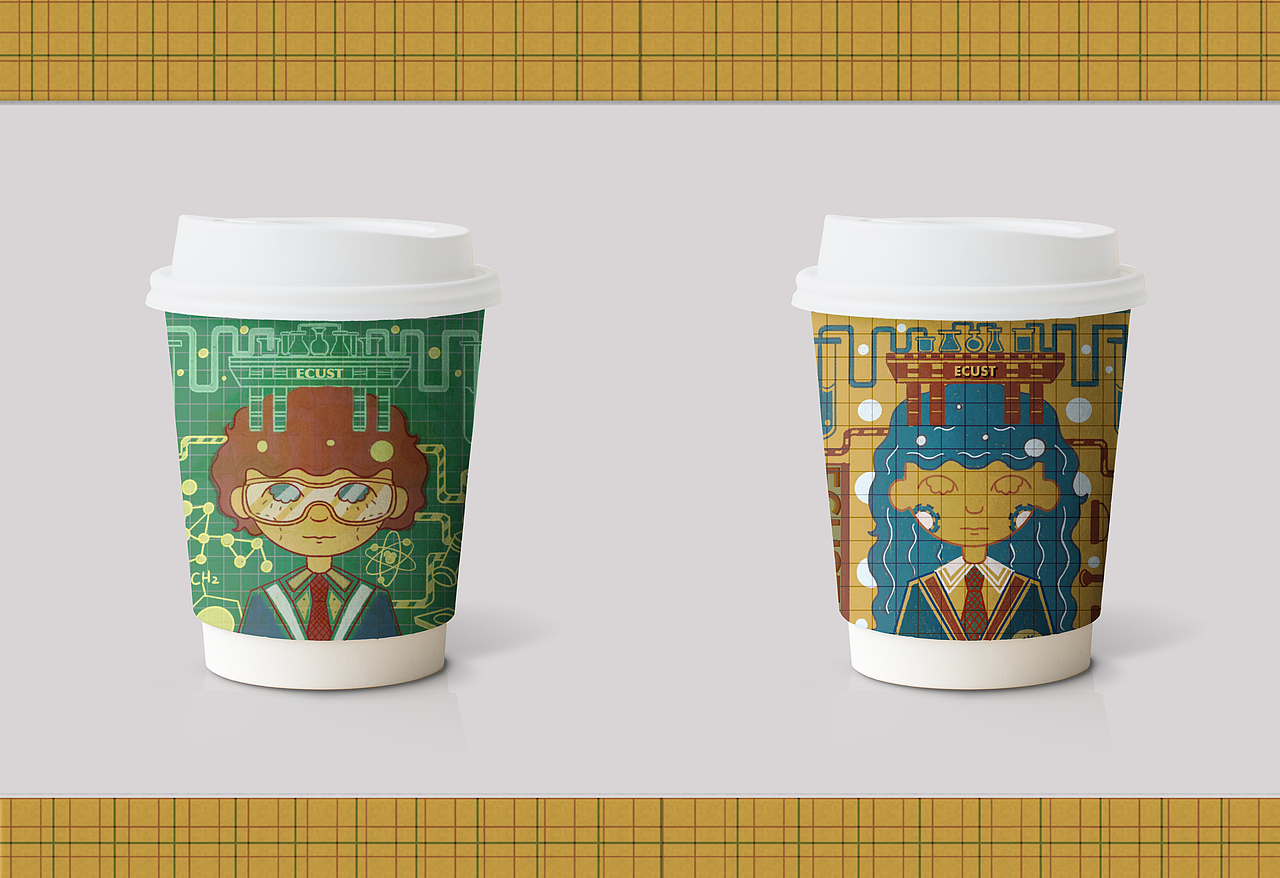 【校园IP文创设计】ECUST（图ZMjkwMzcyMjg4） - IP形象 - 站酷设计师MooMoo蛋黄原创素材 - 站酷ZCOOL