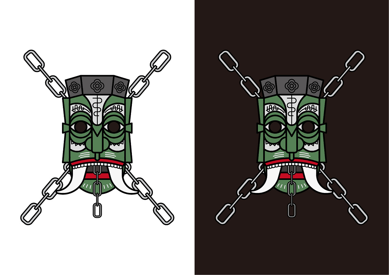 贵州傩面面具系列设计|平面|图案|猪斗云 - 原创作品 - 站酷 (zcool)