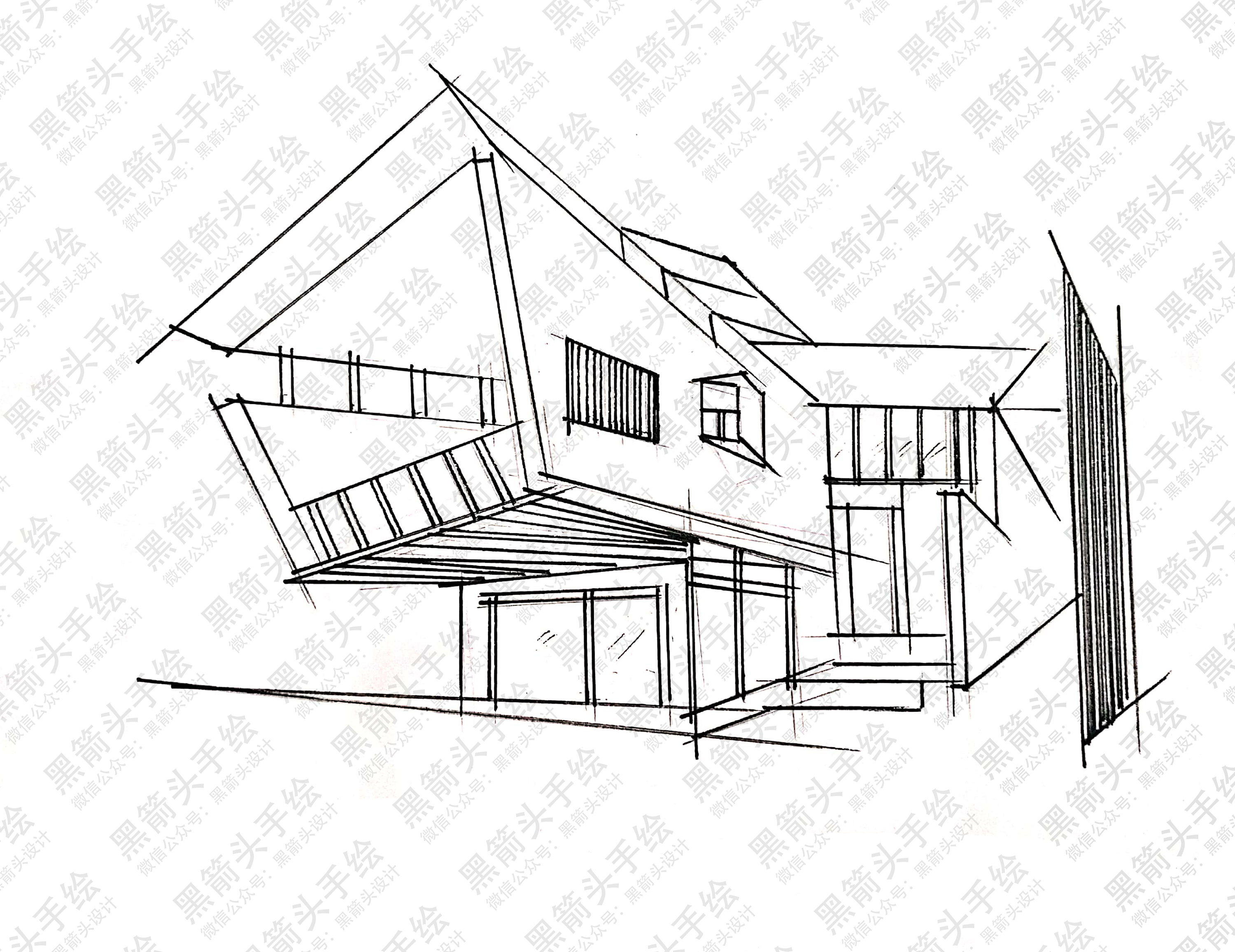 武汉黑箭头手绘·环境设计考研基础手绘作品分享