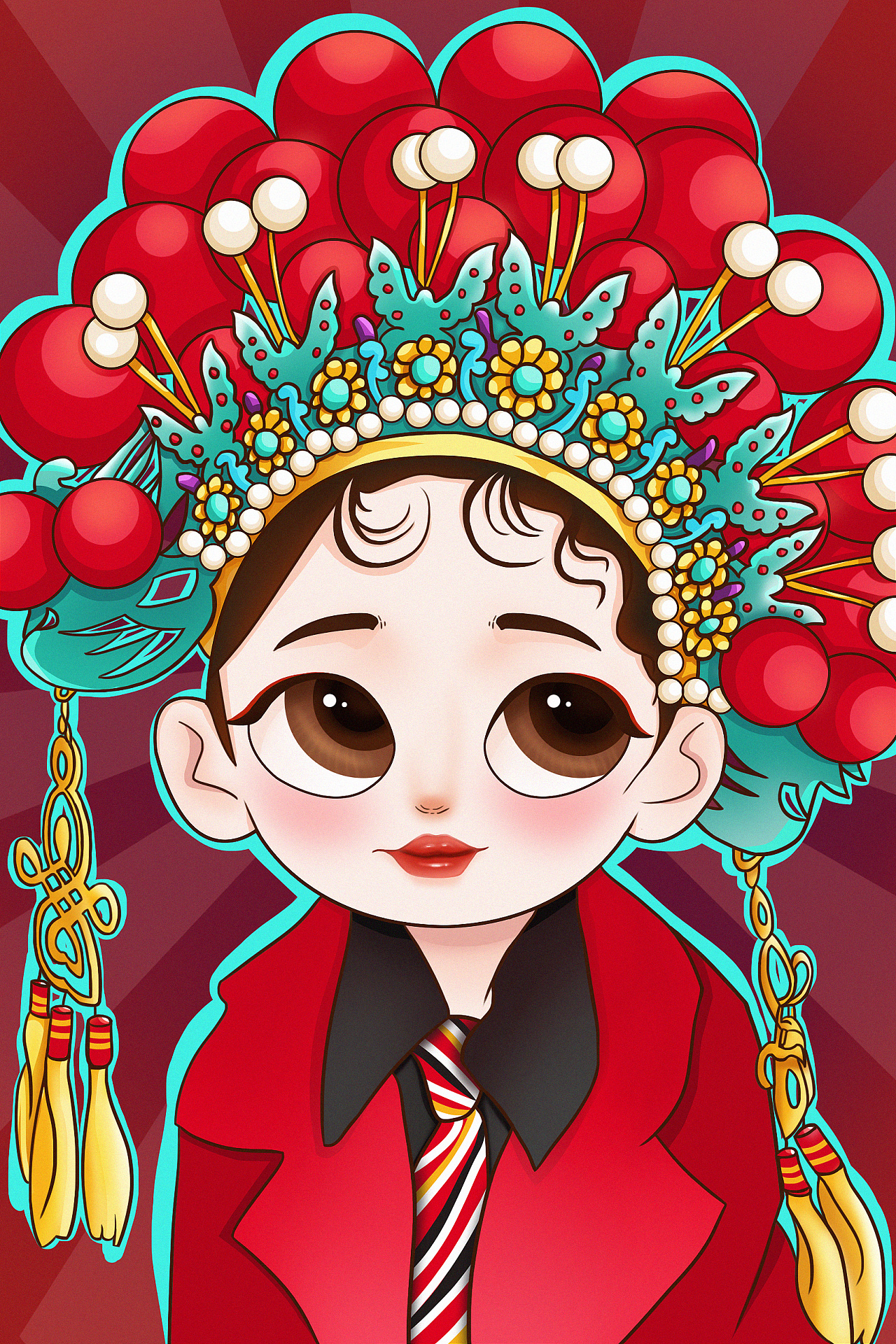 戏曲戏剧国潮女孩插画|插画|商业插画|阿歩 - 原创作品 - 站酷 (zcool