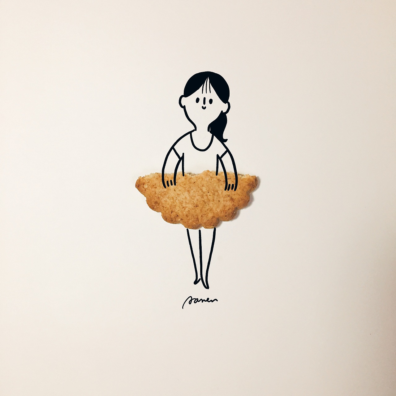 我就剩半块儿饼干了。（图ZNjA1ODM0NjQ=） - 新锐潮流插画 - 站酷设计师Aaren原创素材 - 站酷ZCOOL