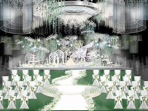 绿色清新婚礼效果图