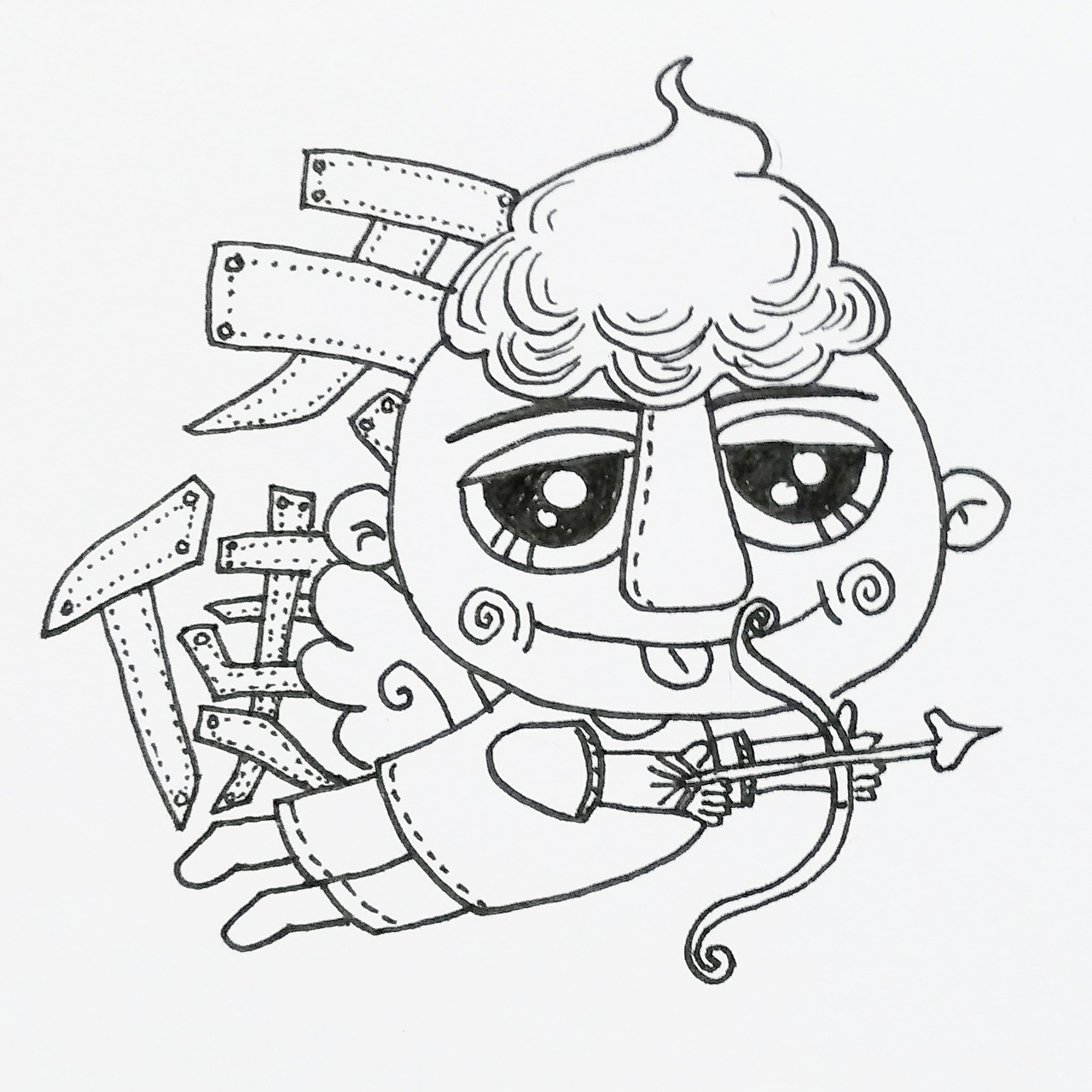 手绘涂鸦线条画