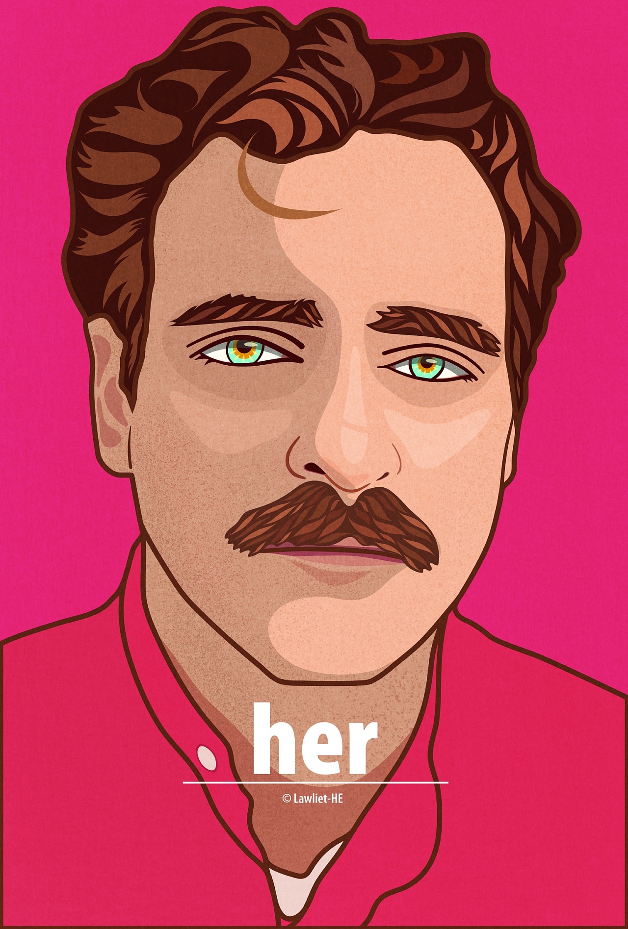 这次画的是一部我非常喜欢的电影 2013年的《她》没看过且有兴趣的