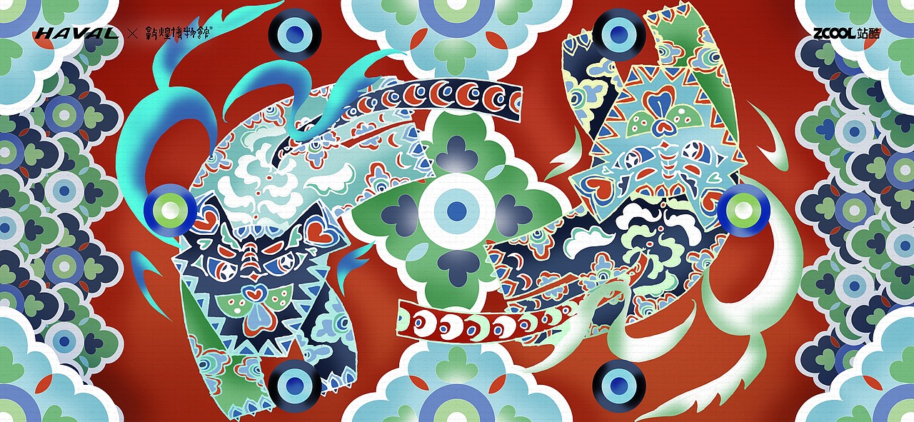 敦煌祥虎飞天图（图ZMjg2NDg1OTA0） - 品牌 - 站酷设计师蕙鹅原创素材 - 站酷ZCOOL