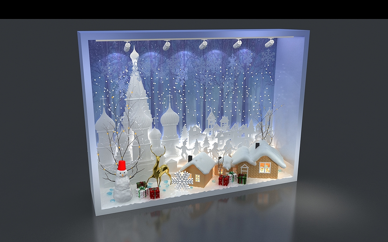 冬季创意城堡故事白蓝色3D效果图（图ZMjQwNTExNjUy） - 场景 - 站酷设计师治术艺空原创素材 - 站酷ZCOOL