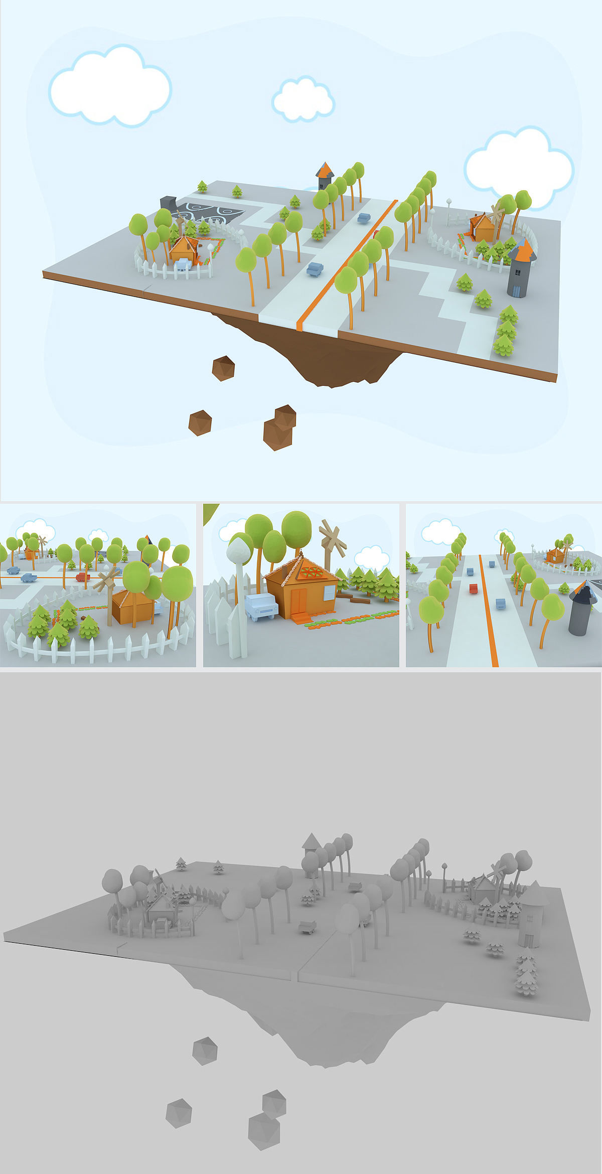 C4D 多边形建模（图ZNTMwOTQzNTY=） - 场景 - 站酷设计师巧匠小丑原创素材 - 站酷ZCOOL