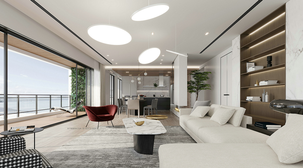 功能和形式的统一，是我们所追求的，用实际所需的功能以空间点线面的构成关系体现出来。在简约中追求空间细腻的层次变化，目之所及，精致而有内容。作为整体居家的组成元素，不再区分软装和硬装，彼此的关系犹如硬朗的躯壳里，柔软温柔的内心，相得益彰。