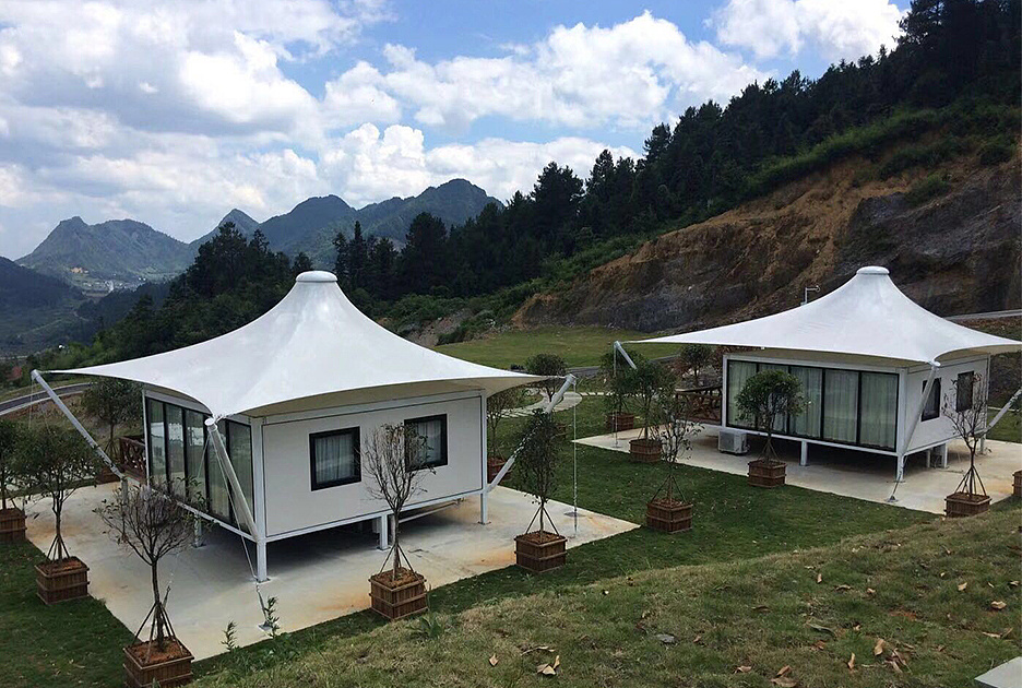 单峰撑杆酒店帐篷-高端住宿帐篷生产设计