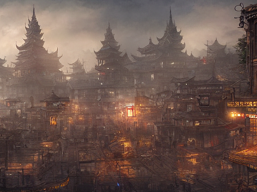 #AI創(chuàng)作實驗室#國風城市（個人主頁-ZNjIyMjY3OTY=） - AI作品 - 站酷設計師Zitrlay張原創(chuàng)素材 - 站酷ZCOOL