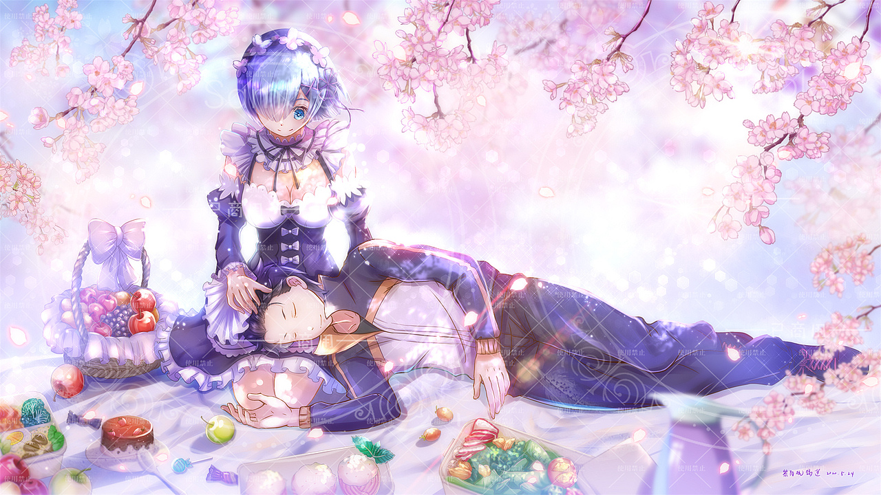 re:从零开始的异世界生活原创同人插画蕾姆与菜月昴