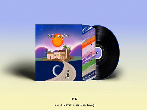 专辑设计 | 红色月亮（个人主页-ZNjI0NzkzMTY=） - 商业插画 - 站酷设计师HelloKerry原创素材 - 站酷ZCOOL