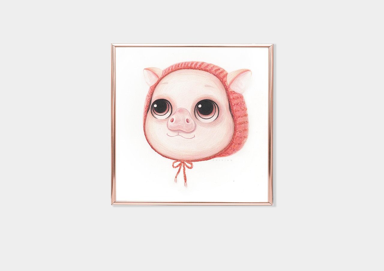 生肖插画系列 | 猪年福猪小小糖（图ZMTg1NTM5MjY4） - 创作习作 - 站酷设计师娴小主Sophie原创素材 - 站酷ZCOOL