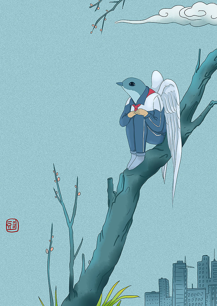 鸟语（图ZOTgxOTMwMDQ=） - 商业插画 - 站酷设计师插画师傅逗原创素材 - 站酷ZCOOL