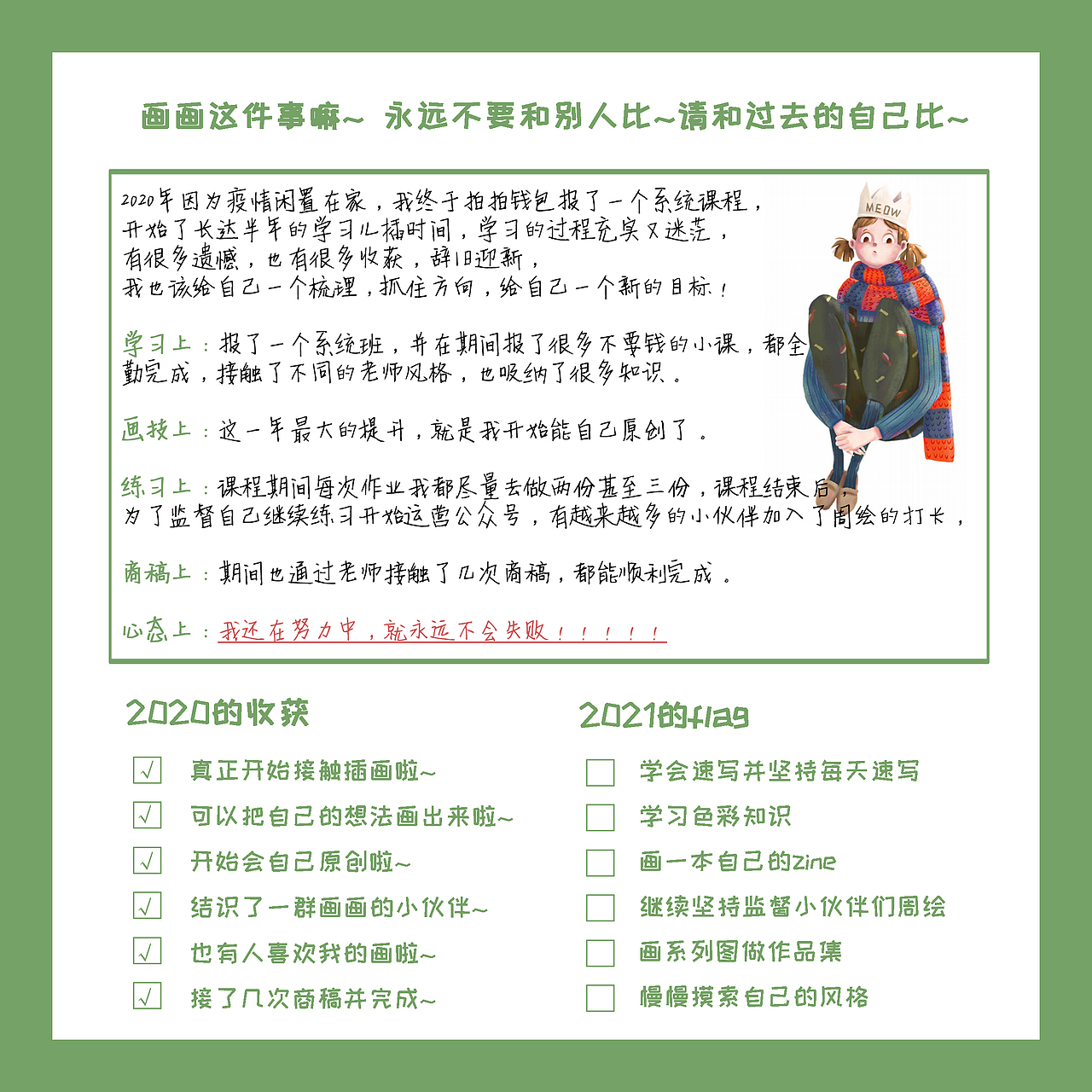 2020阶段总结|经过了一年努力，我还是个不完美插画师~（图ZMjM5NDUzMTU2） - 创作习作 - 站酷设计师Meow喵饼原创素材 - 站酷ZCOOL