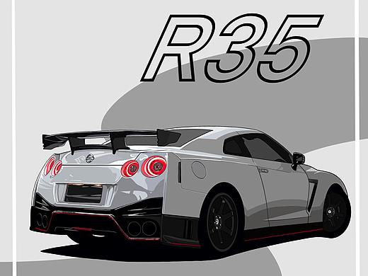 汽车手绘 GTR R35