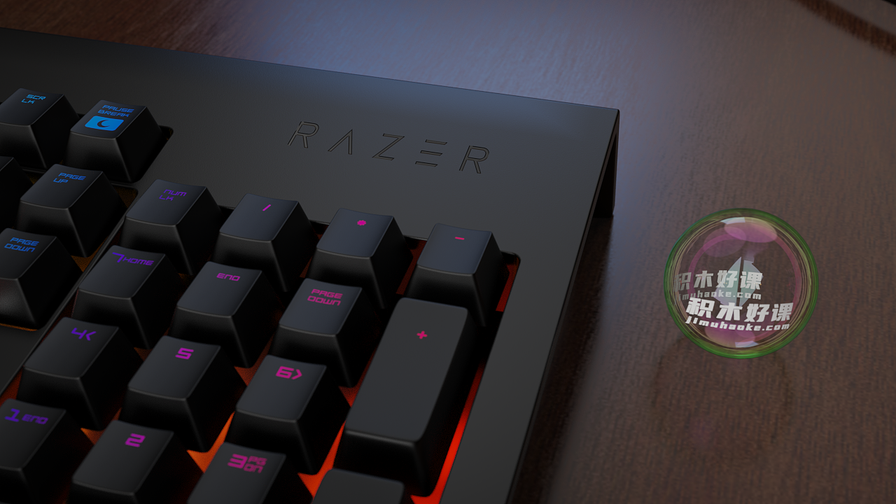 积木好课直播教学案例分享雷蛇键盘渲染（图ZMjM5MTIxNzAw） - 电子产品 - 站酷设计师积木好课陈成龙原创素材 - 站酷ZCOOL