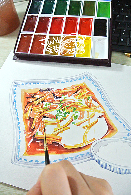 【深夜食堂】手绘川菜美食第六菜:鱼香肉丝