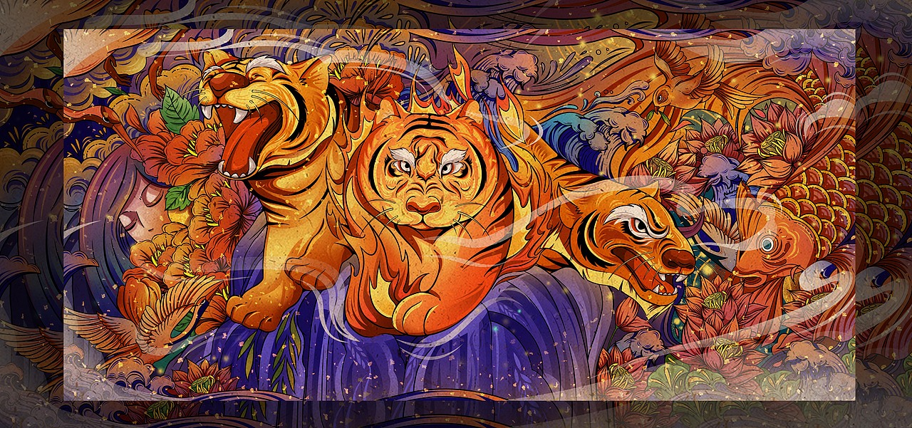 虎年有余（图ZMjkwMzcwNTM2） - 商业插画 - 站酷设计师HAOXUEYINGl原创素材 - 站酷ZCOOL