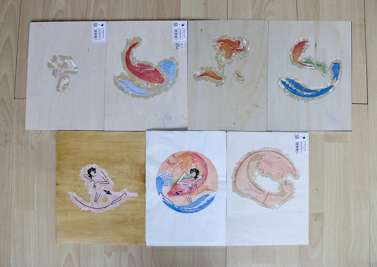 水印版画系列——《川游》、《曙分》、《梦境》、《云抹》|纯艺术|绘画|纠结de蘑菇頭 - 原创作品 - 站酷 (ZCOOL)