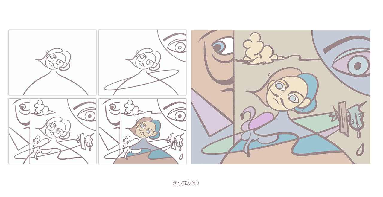 YOU&ME·DALI | 《你，不可重复》（图ZMjcwNTUzNzE2） - 艺术插画 - 站酷设计师小芃友哟0原创素材 - 站酷ZCOOL