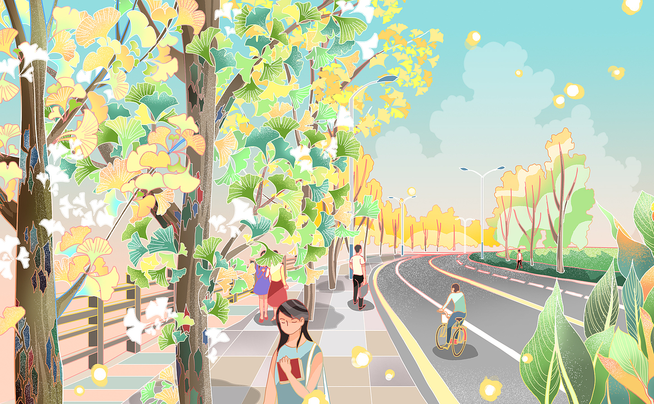 学校的明信片（图ZMjIyODk1Njky） - 商业插画 - 站酷设计师六咩咩原创素材 - 站酷ZCOOL