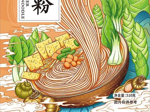 螺蛳粉包装插画