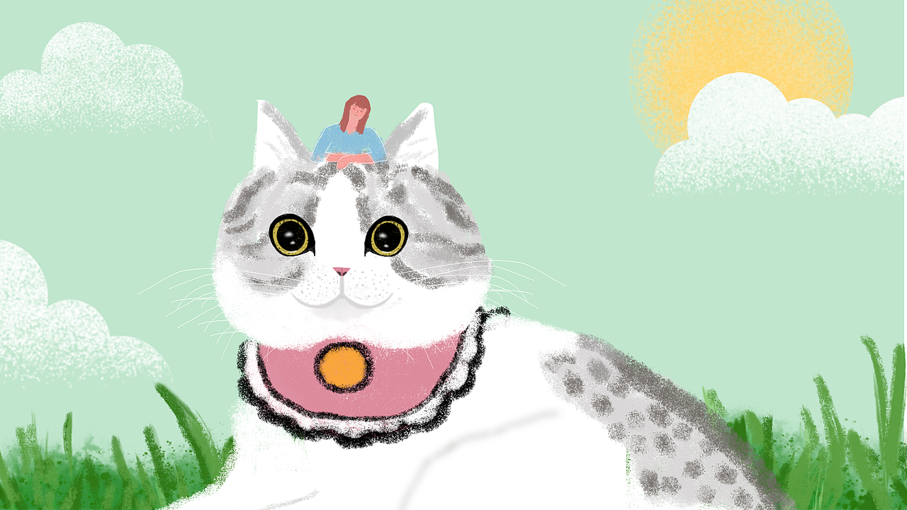 我和我的猫（图ZMjE5ODIyNTQ0） - 图案 - 站酷设计师青鋒君原创素材 - 站酷ZCOOL