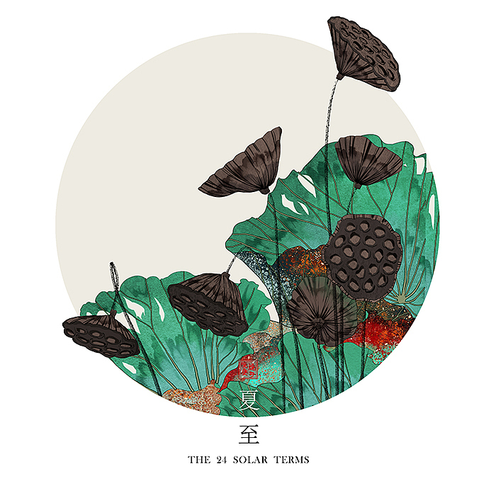 二十四节气插画——圆框版