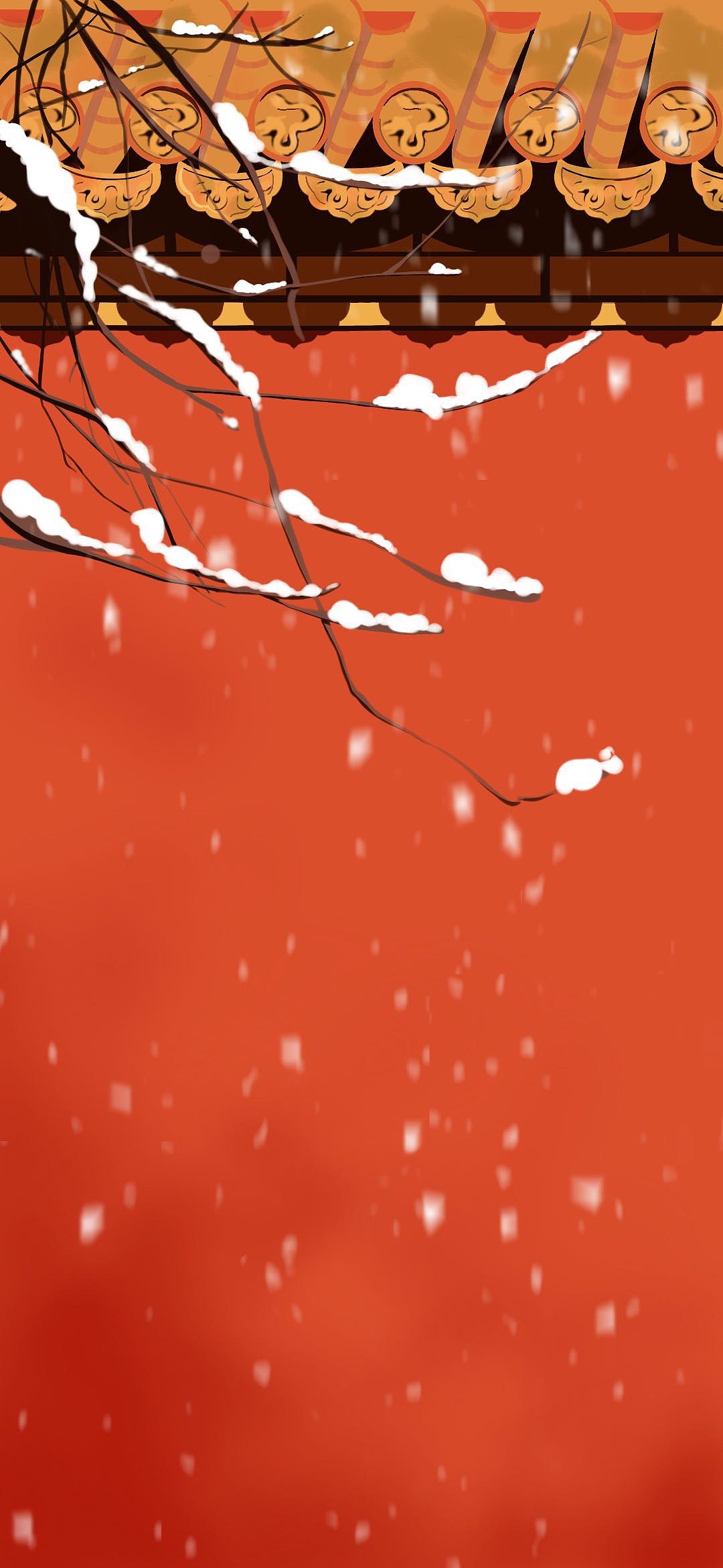 新年故宫红墙雪景|插画|艺术插画|王哇塞w - 原创作品 - 站酷 (ZCOOL)
