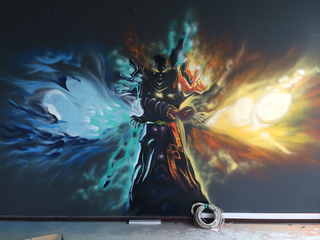 网吧英雄联盟主题涂鸦