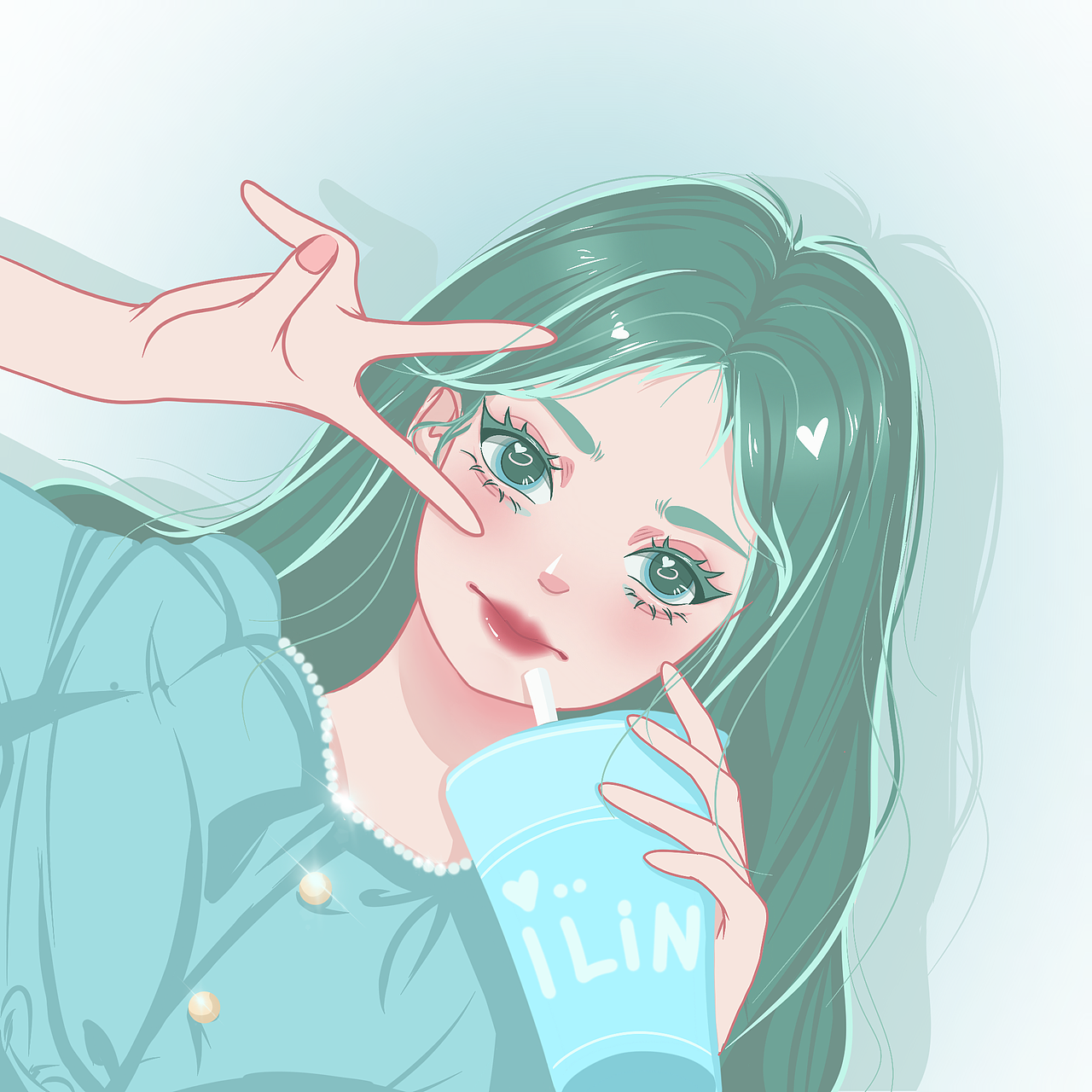 iPad手绘女生头像