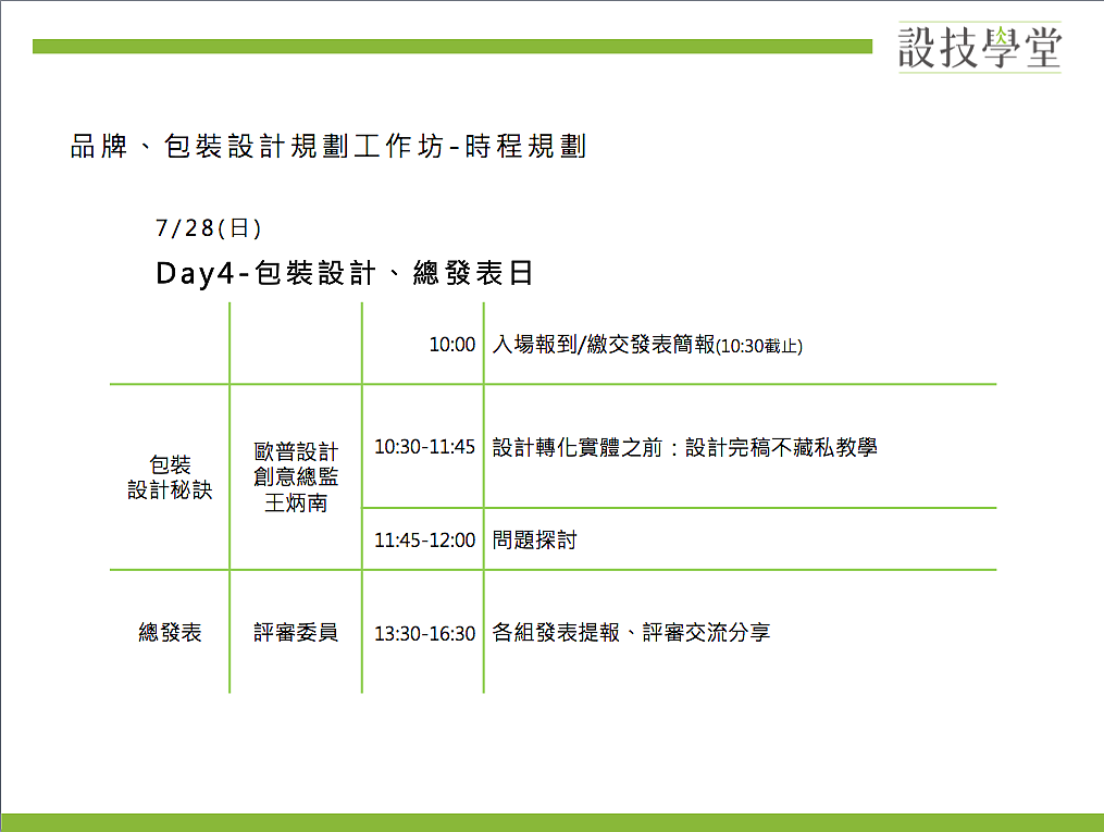 品牌新生.包裝生根 品牌&包裝規劃工作坊