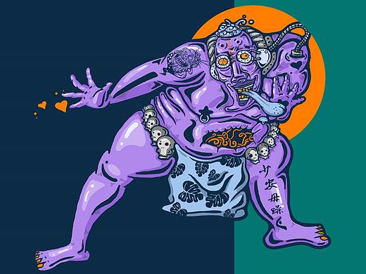 A FAT KID FULL OF DIRTY WORDS（個(gè)人主頁(yè)-ZMjkxNzM1MDg=） - 新銳潮流插畫 - 站酷設(shè)計(jì)師cangbbbbbb原創(chuàng)素材 - 站酷ZCOOL